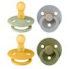 BIBS Pacifiers - Colour 4 Pack | Round Nipple Baby Pacifier | BPA Free Natural Rubber Latex Soother | Made in Denmark | Size 6-18 Months | Garden Colors view 1