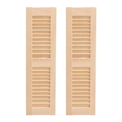 LUOZZY 2Pcs Miniature Shutters 1: 12 Scale Miniature Dollhouse Furniture Wooden Window Tiny Shutters Wooden Shutters Models