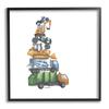 Stupell Industries Balancing Trucks Construction Vehicles Stacked Automobiles, Design by Dishique view 1