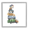Stupell Industries Balancing Trucks Construction Vehicles Stacked Automobiles, Design by Dishique view 1