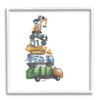 Stupell Industries Balancing Trucks Construction Vehicles Stacked Automobiles, Design by Dishique view 1