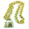 Gold Lock and Chain Mardi Gras Bead Necklace Spring Break Cajun Carnival Festival New Orleans Beads view 1