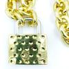 Gold Lock and Chain Mardi Gras Bead Necklace Spring Break Cajun Carnival Festival New Orleans Beads view 2