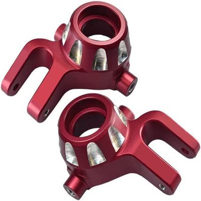 Aluminum Alloy Front Steering Knuckle Arms for Traxxas 1/8 4WD Sledge Monster Truck Replace 9537 2pcs - RED
