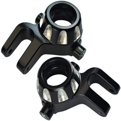 Aluminum Alloy Front Steering Knuckle Arms for Traxxas 1/8 4WD Sledge Monster Truck Replace 9537 2pcs - Black