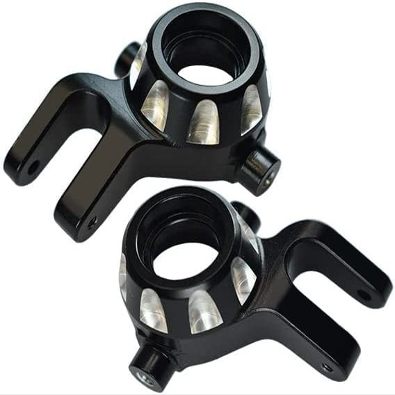 Aluminum Alloy Front Steering Knuckle Arms for Traxxas 1/8 4WD Sledge Monster Truck Replace 9537 2pcs - Black