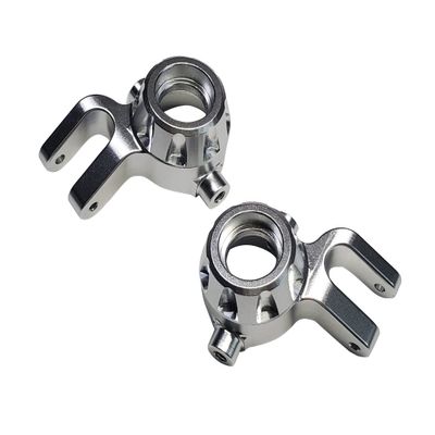 Aluminum Alloy Front Steering Knuckle Arms for Traxxas 1/8 4WD Sledge Monster Truck Replace 9537 2pcs - Silver
