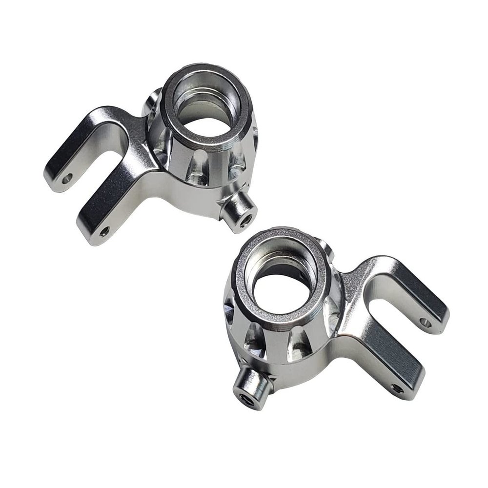 Aluminum Alloy Front Steering Knuckle Arms for Traxxas 1/8 4WD Sledge Monster Truck Replace 9537 2pcs - Silver