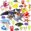 Ocean Sea Animal Figure Toys for Kids 3-5, Realistic Sea Life Figures Animal Creature Sand Toys Beach Bath Playset Include Shark Whale Corals Seagrass Crab Octopus Turtle for Toddler Boys & Girls view 2