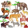 10 Big Realistic Safari Animal Toys for Kids 3-7, Jungle Figures Set with 12 Accessories & Storage Bucket, Educational Plastic Toys view 1