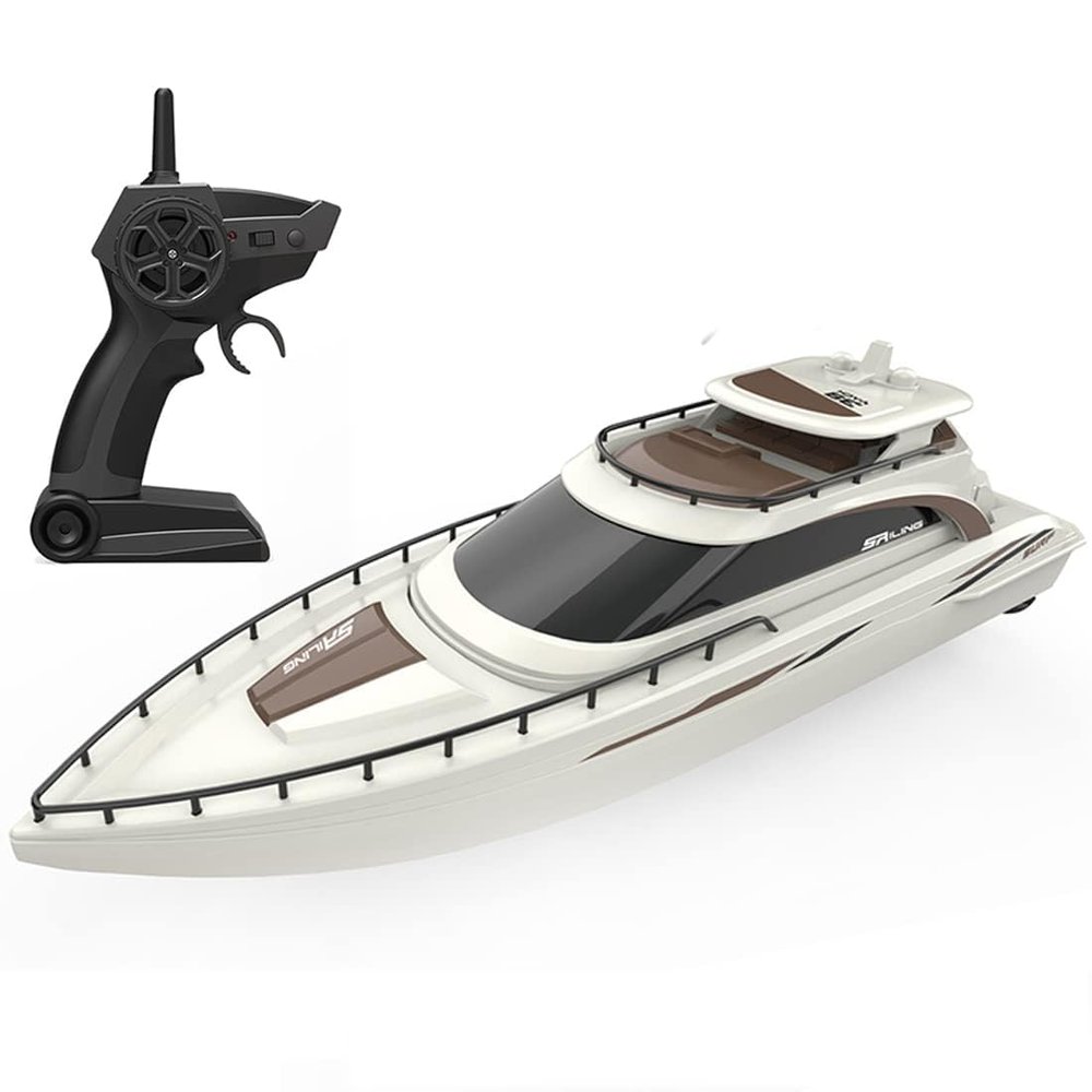 Ssccgym Remote Control Boat 4CH Electric Watercraft RC Sail Cruise Boat Yacht 15km/h for Lake Pool 14y+ Beginners