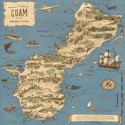 1000 Piece Jigsaw Puzzle | Historic Map of Historical Island of Guam - 1958 Guam Puzzle for Adults