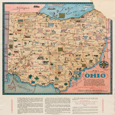 1000 Piece Puzzle for Adults: 1934 Map Ohio Being a cartograph of Ohio The Oldest State - Ohio US Puzzles