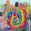 8X6FT 60's Hippie Theme Backdrop Peace Love Photography Background for 60's Hippie Theme Boho Carnival Party Decoration Banner view 2