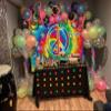 8X6FT 60's Hippie Theme Backdrop Peace Love Photography Background for 60's Hippie Theme Boho Carnival Party Decoration Banner view 4