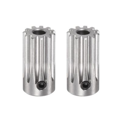 HARFINGTON 2pcs Straight Spur Pinion Gear 5mm Bore 11T Mod 1 Stainless Steel Spur Diff Differential Motor Gear RC Car Replacement Parts