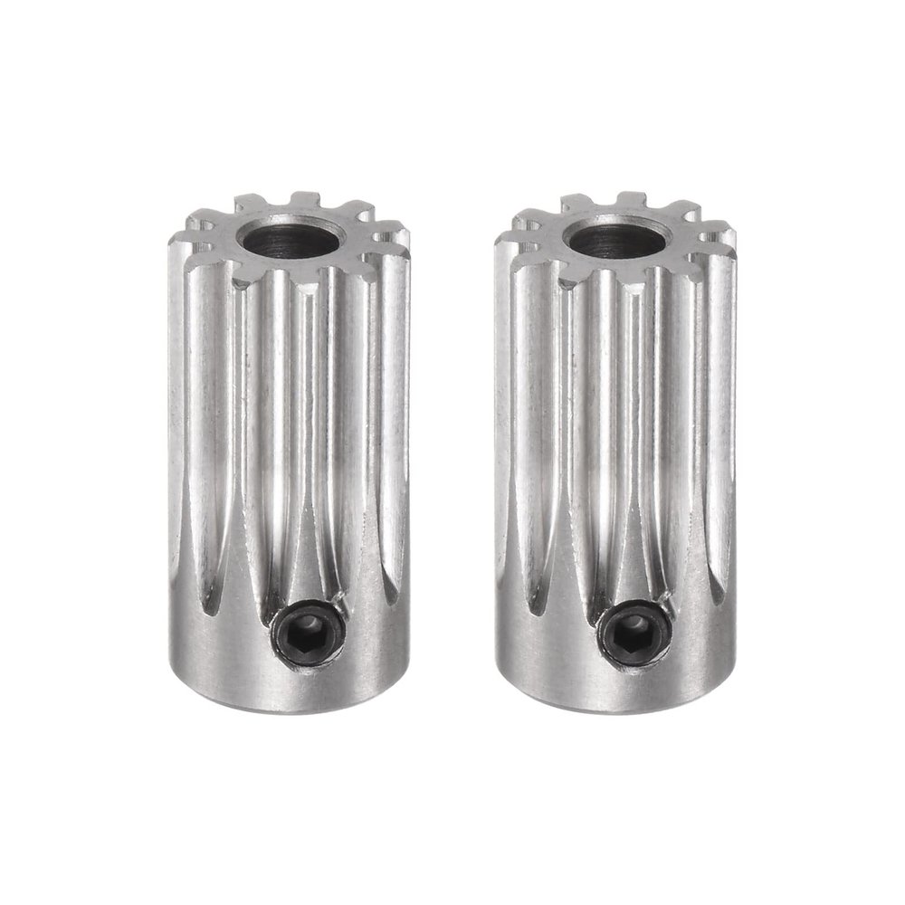 HARFINGTON 2pcs Straight Spur Pinion Gear 5mm Bore 11T Mod 1 Stainless Steel Spur Diff Differential Motor Gear RC Car Replacement Parts
