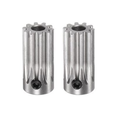 HARFINGTON 2pcs Straight Spur Pinion Gear 5mm Bore 10T Mod 1 Stainless Steel Spur Diff Differential Motor Gear RC Car Replacement Parts