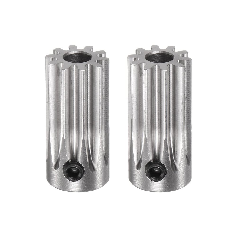 HARFINGTON 2pcs Straight Spur Pinion Gear 5mm Bore 10T Mod 1 Stainless Steel Spur Diff Differential Motor Gear RC Car Replacement Parts
