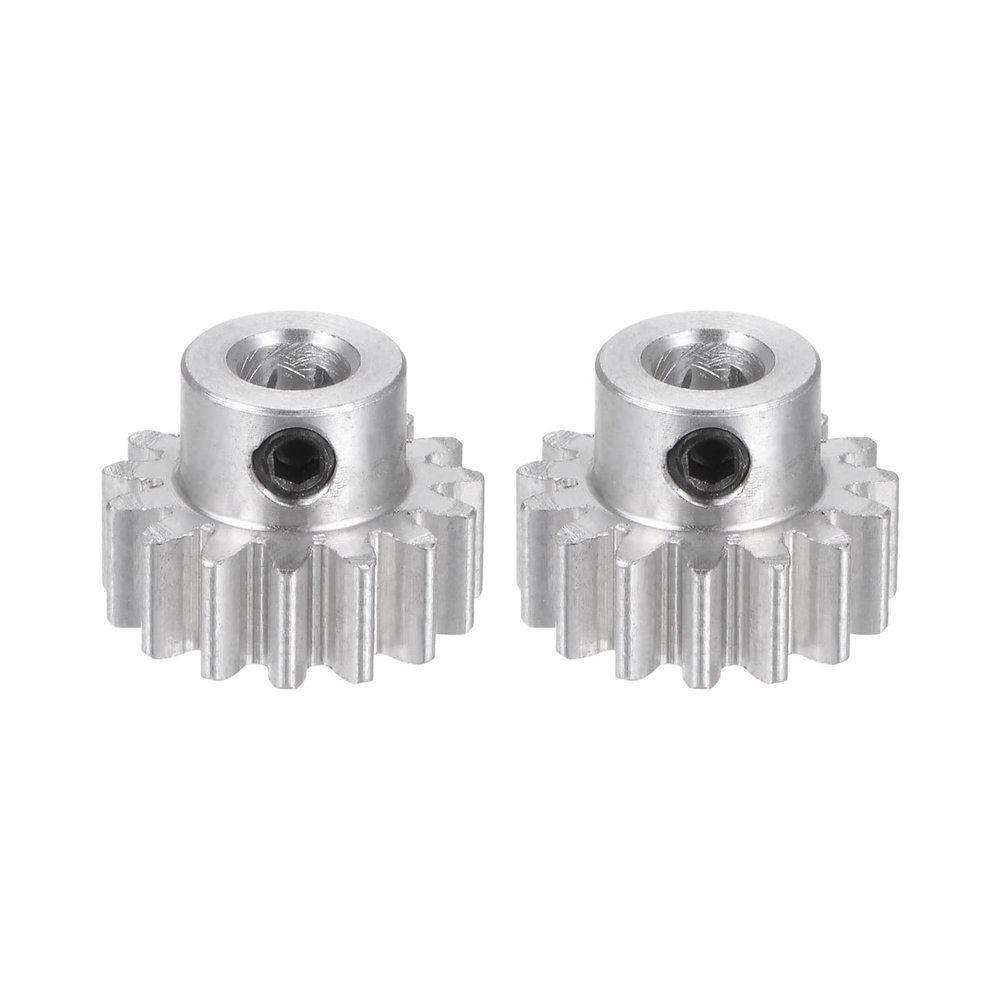 HARFINGTON 2pcs Step Spur Pinion Gear 5mm Bore 15T Mod 1 Aluminum Spur Diff Differential Motor Gear RC Car Replacement Parts