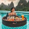 Floating Drink Holder, Pool Drink Holder, Floating Table for Pool, Pool Drink Holder, Hot Tub Drink Holder, Floating Rattan Tray, Floating Bar for Pool, Summer Par Oval view 2