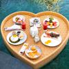 Floating Drink Holder, Pool Drink Holder, Floating Table for Pool, Pool Drink Holder, Hot Tub Drink Holder, Floating Rattan Tray, Floating Bar for Pool, Summer Par Oval view 3