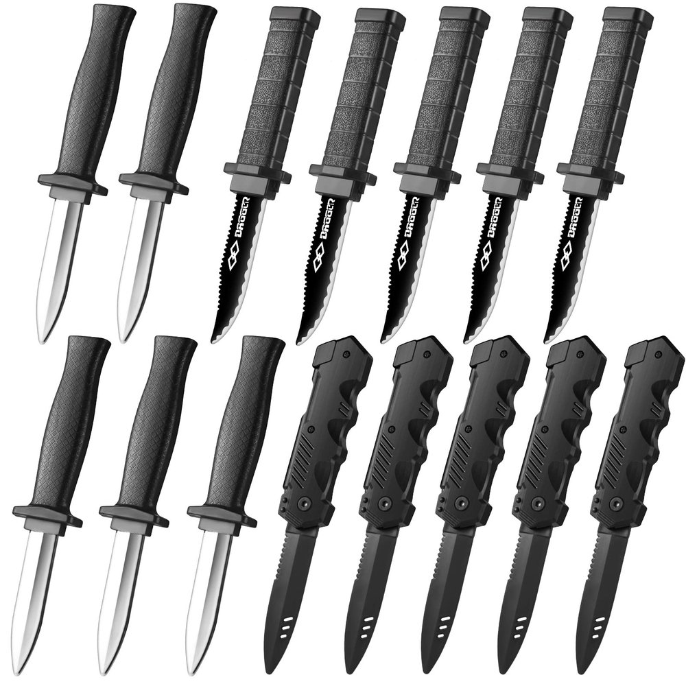 ZJoey 15 Pack Retractable Fake Knife Retractable Knife Halloween Props Fake Plastic Blades for Halloween April Fool's Party(15 Pcs Style B)