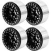 4Pack ShareGoo Aluminum Alloy 1.9" Beadlock Wheel Rims Hubs Compatible with Traxxas TRX4 Axial SCX10 RCAWD D90 D110 Tamiya CC01 1/10 RC Crawler Car (Black) view 2