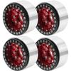 4Pack ShareGoo Aluminum Alloy 1.9" Beadlock Wheel Rims Hubs Compatible with Traxxas TRX4 Axial SCX10 RCAWD D90 D110 Tamiya CC01 1/10 RC Crawler Car (Red) view 2