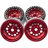 4Pack ShareGoo Aluminum Alloy 1.9" Beadlock Wheel Rims Hubs Compatible with Traxxas TRX4 Axial SCX10 RCAWD D90 D110 Tamiya CC01 1/10 RC Crawler Car (Red) view 3