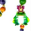 Frog Jester Hear No See No Evil Rasta Mardi Gras Bead Necklace Carnival Festival New Orleans Beads view 2