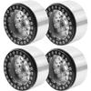 4Pack ShareGoo Aluminum Alloy 1.9" Beadlock Wheel Rims Hubs Compatible with Traxxas TRX4 Axial SCX10 RCAWD D90 D110 Tamiya CC01 1/10 RC Crawler Car (Silver) view 2