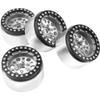 4Pack ShareGoo Aluminum Alloy 1.9" Beadlock Wheel Rims Hubs Compatible with Traxxas TRX4 Axial SCX10 RCAWD D90 D110 Tamiya CC01 1/10 RC Crawler Car (Silver) view 4