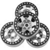 4Pack Aluminum Alloy 1.9" Beadlock Wheel Rims Hubs 6-Spoke Compatible with Traxxas TRX4 Axial SCX10 SCX10-II 90046 Wraith D90 D110 Tamiya CC01 1/10 RC Crawler Car (Silver) view 4