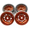 4Pack ShareGoo Aluminum Alloy 1.9" Beadlock Wheel Rims Hubs Compatible with Traxxas TRX4 Axial SCX10 RCAWD D90 D110 Tamiya CC01 1/10 RC Crawler Car (Orange) view 3