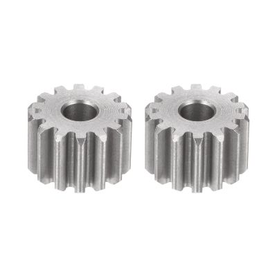 HARFINGTON 2pcs Flat Spur Pinion Gear 5mm Bore 14T Mod 1 Stainless Steel Spur Diff Differential Motor Gear RC Car Replacement Parts