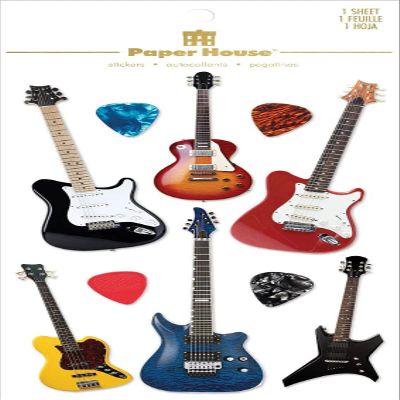 3D Electric Guitars Stickers Set