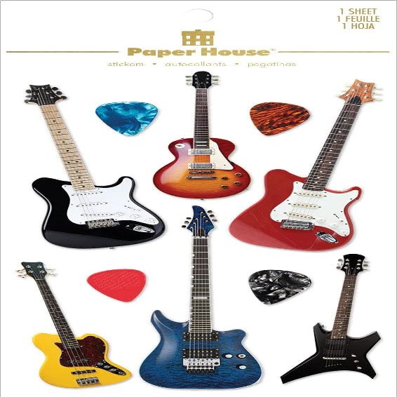 3D Electric Guitars Stickers Set