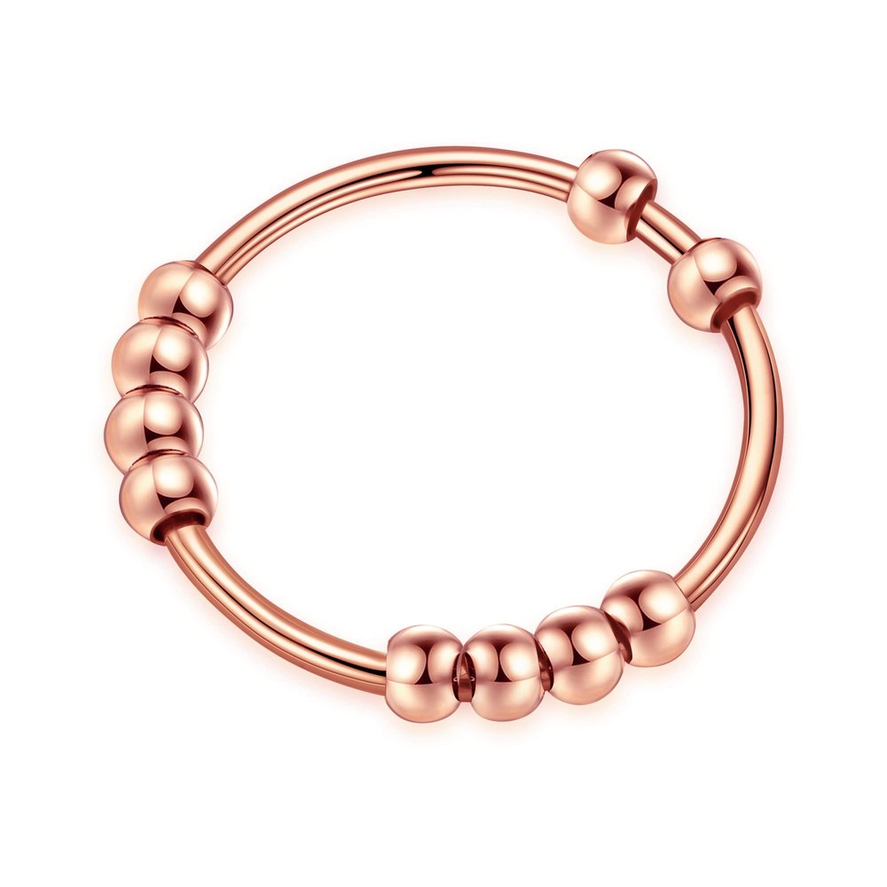 Sterling Silver Fidget Ring for Women Men, Sterling Silver Anxiety Rings Rose Gold Fidget Ring for Anxiety Spinner Ring for Anxiety Anti Anxiety Ring Stress Fidget Relief Anxiety Ring for Women Men