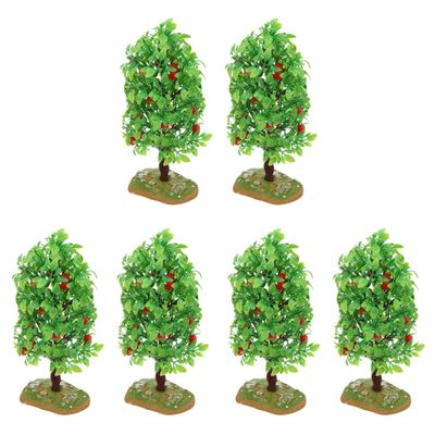 Healifty 6 Pcs Miniature Trees Miniature Fruit Trees Dollhouse Fruit Trees Scenery Model Tree Model Train Scenery