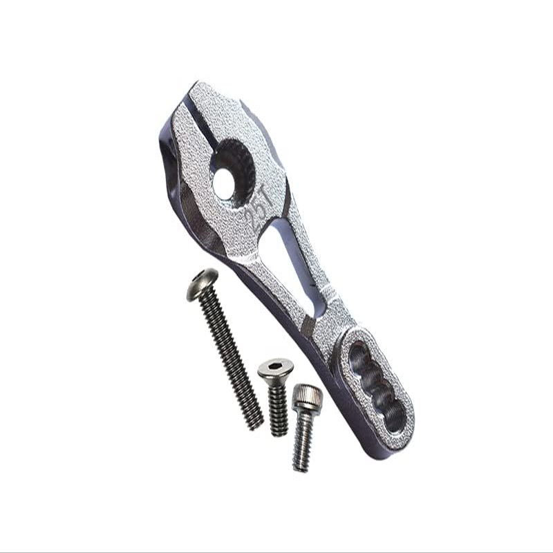 GPM 4PC Set Upgrades Aluminum Servo Horn 25T (4 Positioning Holes) for 1/10 TRX4 Defender Trail Crawler (82056-4) RC Cars (Silver)