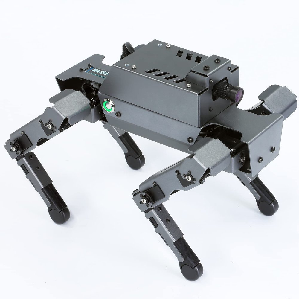 Yahboom Smart Robot Dog Raspberry Pi Adults AI Python Programmable 12 Joints Bionic Mechanical Dog Face Color Recognition OpenCV (S1 Without Pi)