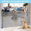 120 Inch Extra Wide Baby Gate Extra Long Dog Gate for The House Retractable Baby Gates for Doorways Super Large Pet Gate for Dogs Indoor Mesh Child Gates for Wide Openings Safety Toddler Gates (Grey) view 4