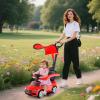 OLAKIDS Push Car for Toddlers, 3 in 1 Licensed Mercedes Benz Baby Sliding Walking with Parent Control Handle Adjustable Canopy Guardrail Under Seat Storage, Kids Ride on Toys with Horn (Red) view 2