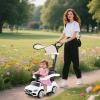 OLAKIDS Push Car for Toddlers, 3 in 1 Licensed Mercedes Benz Baby Sliding Walking with Parent Control Handle Adjustable Canopy Guardrail Under Seat Storage, Kids Ride on Toys with Horn (White) view 2
