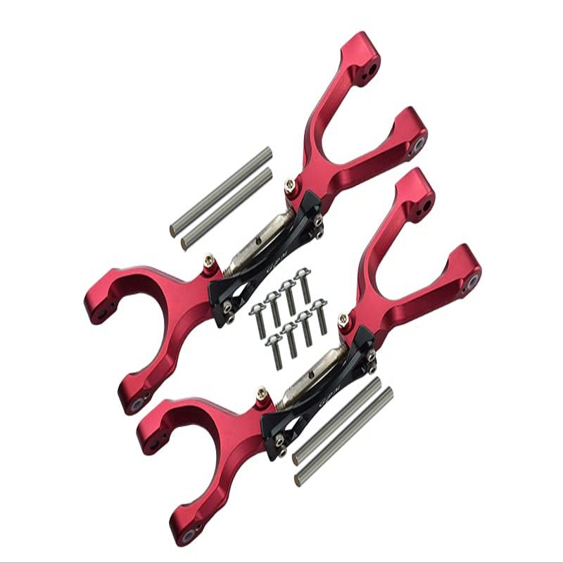GPM Upgrades Spring Steel + Aluminum Supporting Mount with Front/Rear Upper Arms Set for X-Maxx 6S/8S Monster Truck77086-4 RC Cars (red)