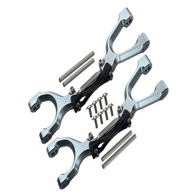 GPM Upgrades Spring Steel + Aluminum Supporting Mount with Front/Rear Upper Arms Set for X-Maxx 6S/8S Monster Truck77086-4 RC Cars (Gray)
