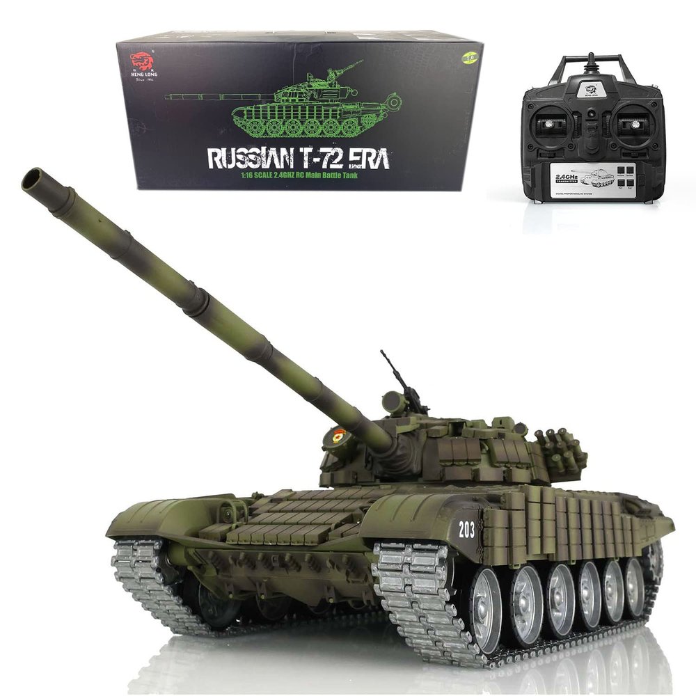 Toucan RC Hobby Henglong T72 RC Battle Tank 1/16 RTR 7.0 Mainboard 3939 Armor Metal Tracks Wheel