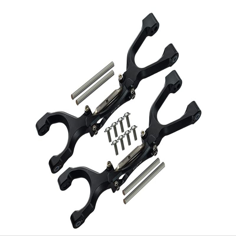 GPM Upgrades Spring Steel + Aluminum Supporting Mount with Front/Rear Upper Arms Set for X-Maxx 6S/8S Monster Truck77086-4 RC Cars (Black)