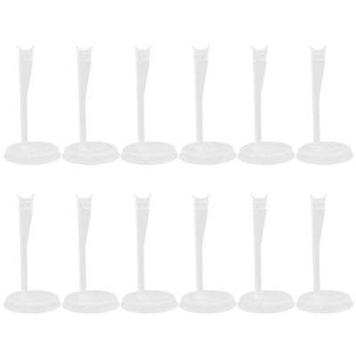 jojofuny 12pcs Doll Display Stand Plastic Support Rack for Various Sized Dolls Display and Play Random Colors Included